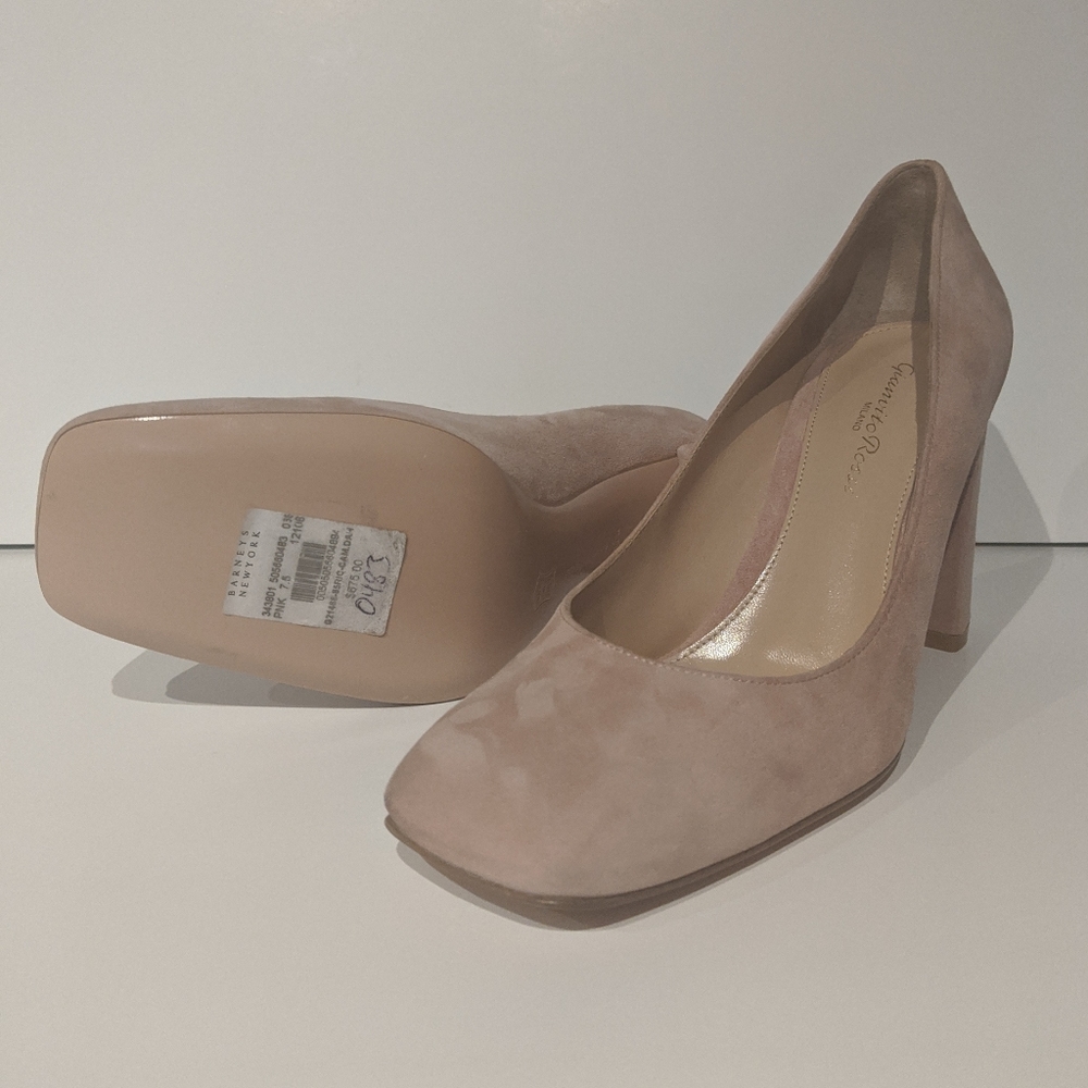 New Gianvito Rossi Suede Baby Pink Pumps 37.5 Euro